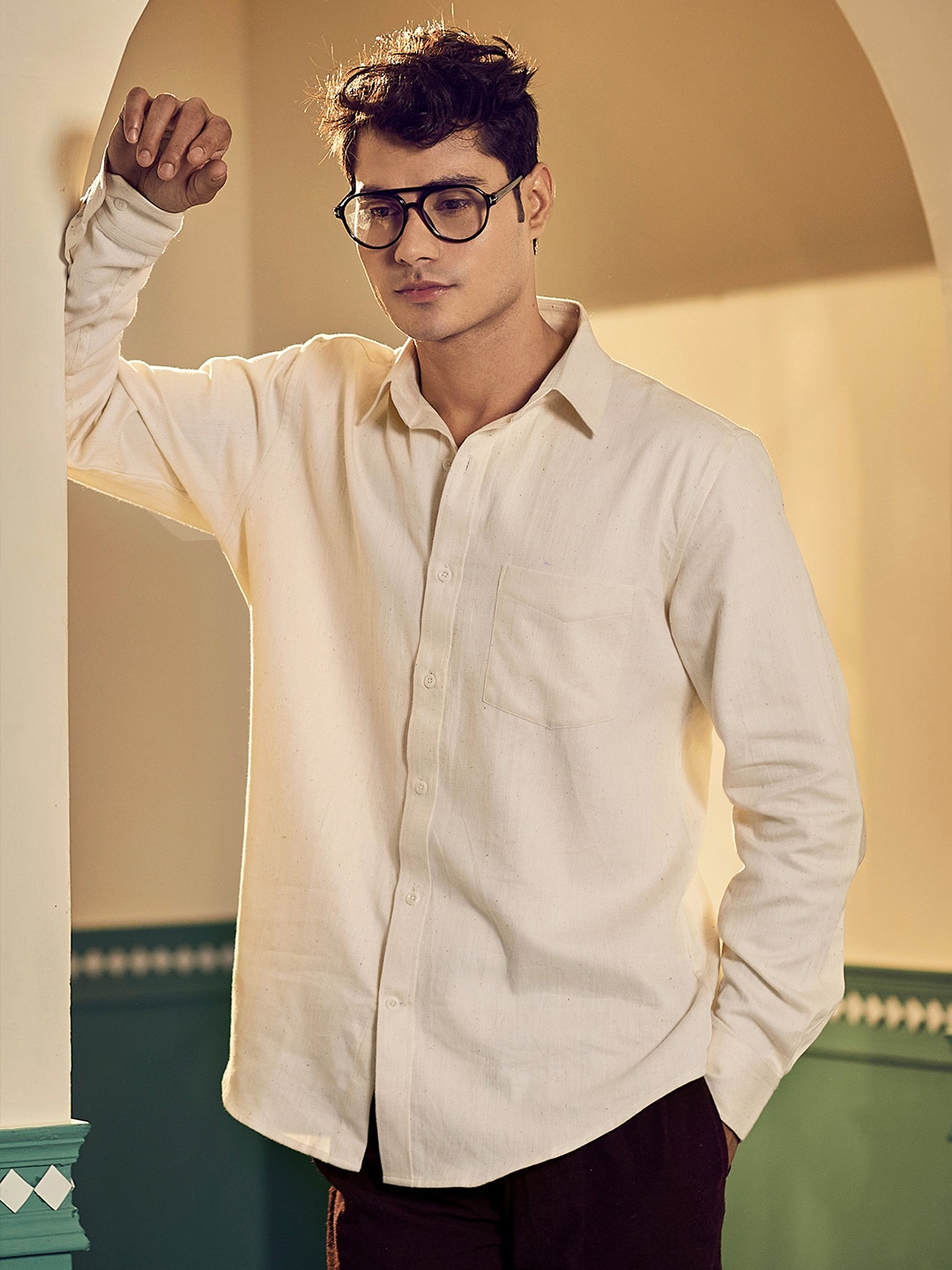 

Earthpiece Premium Pure Cotton Casual Shirt, Off white