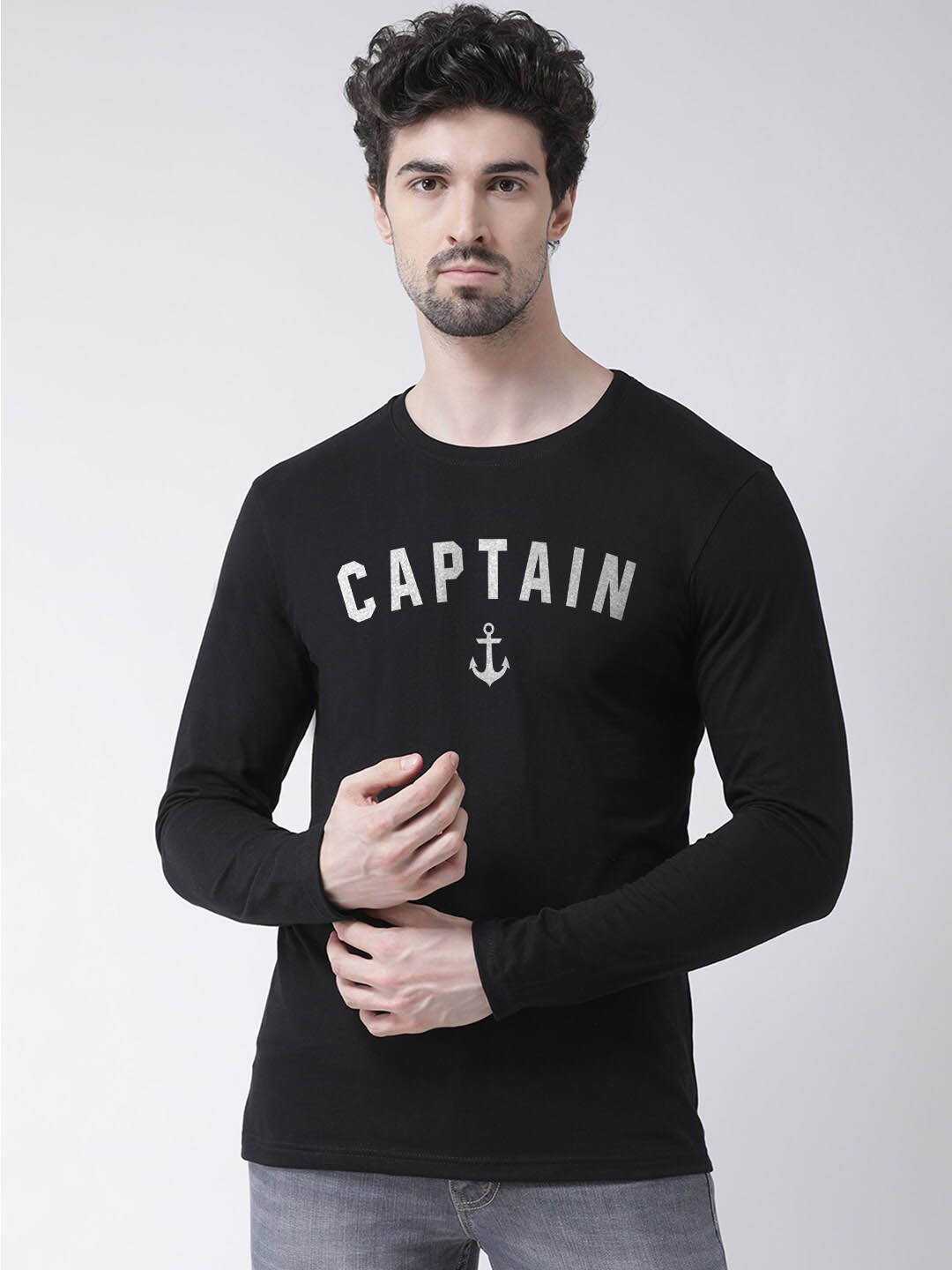 

Friskers Typography Printed Slim Fit Pure Cotton T-Shirt, Black