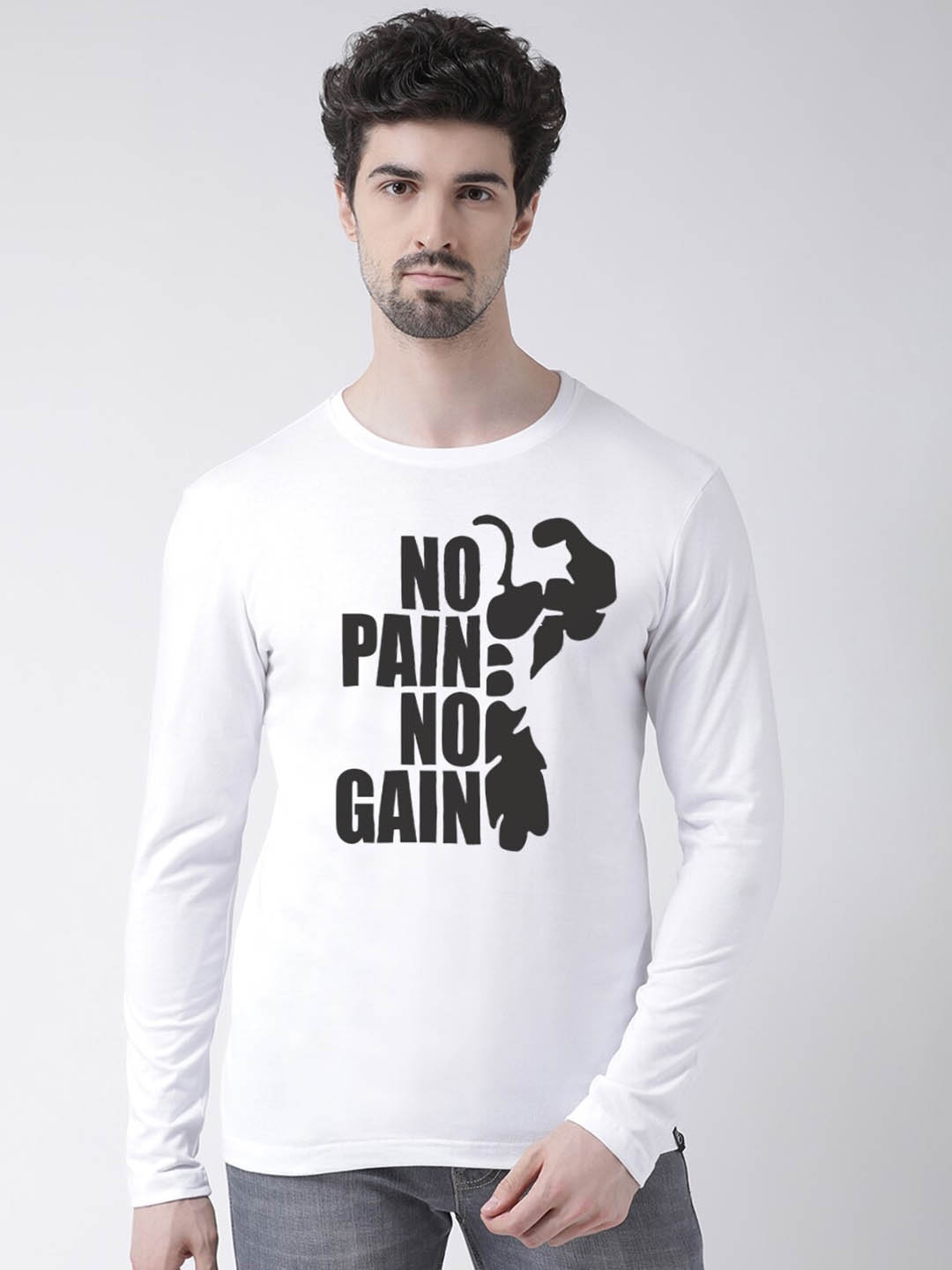 Friskers Typography Printed Pure Cotton Slim Fit T-Shirt, White