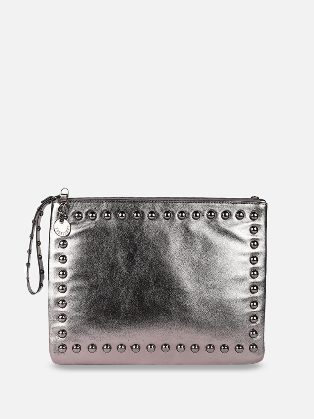 

FOREVER 21 Structured Shoulder Bag With Embellished Detail, Grey