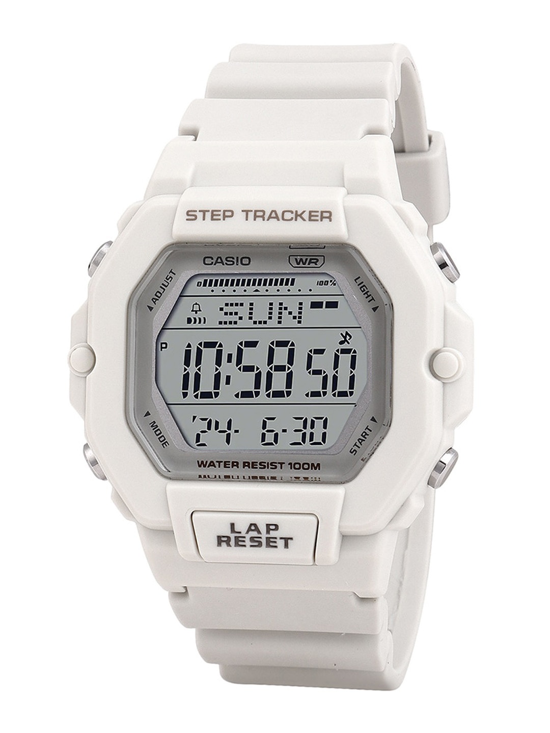 

CASIO Unisex Youth Digital Wrap Around Straps Digital Chronograph Watch D318, White