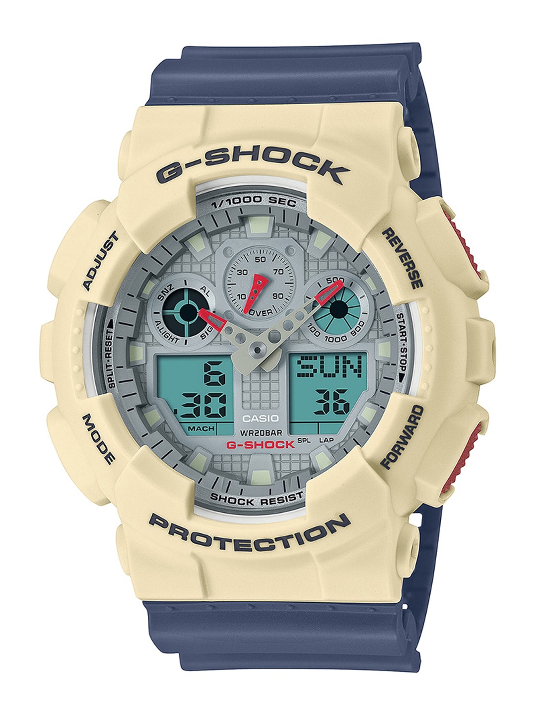 

CASIO Men G-SHOCK Analogue and Digital Chronograph Watch G1428, Blue