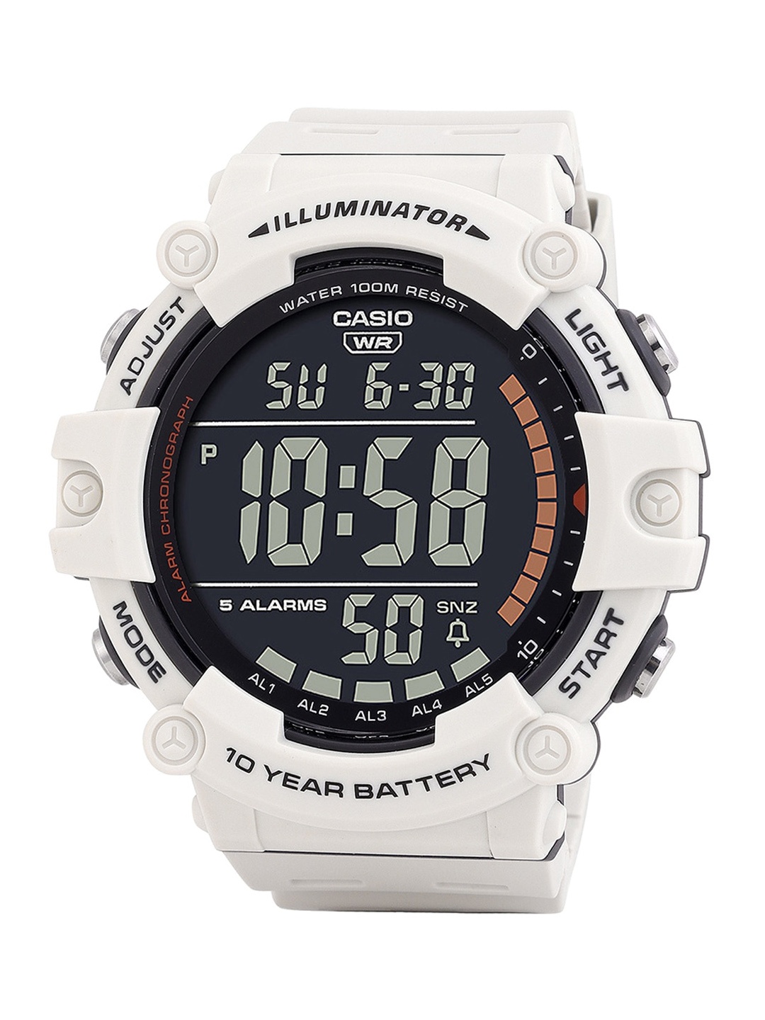 

CASIO Men Rubber Straps Digital Watch D320, White