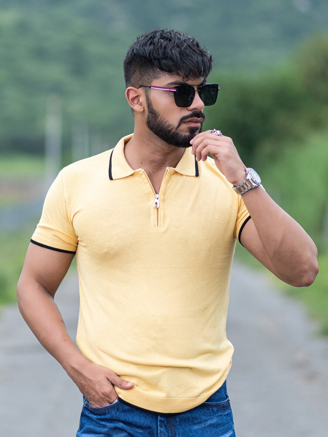 

Tistabene Polo Collar Cotton T-Shirt, Yellow