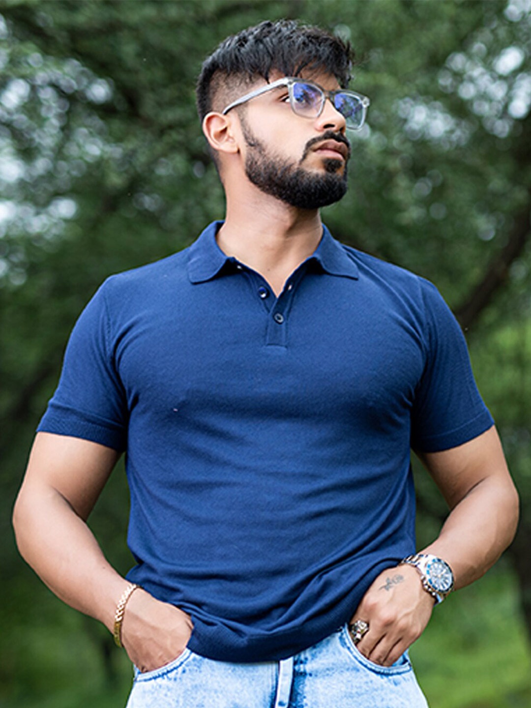 

Tistabene Relaxed Fit Polo Collar Cotton T-shirt, Blue