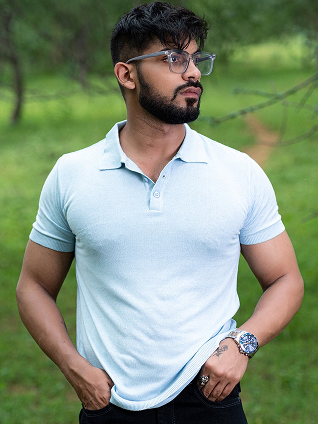 

Tistabene Relaxed Fit Polo Collar Cotton T-shirt, Blue