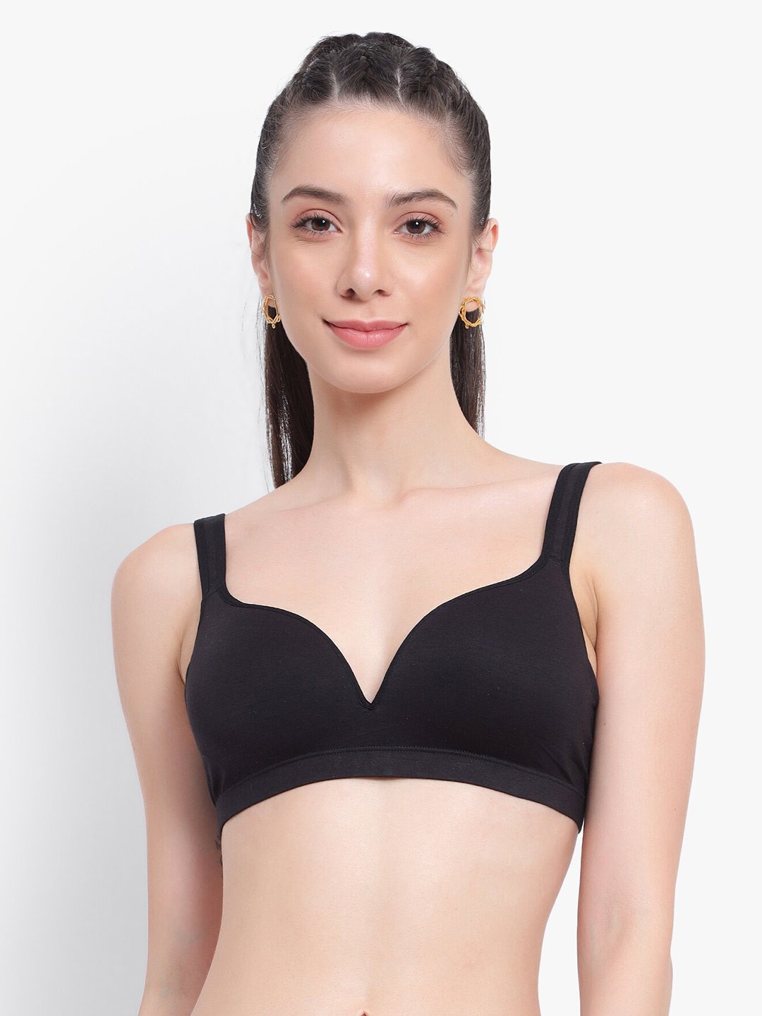 

PARKHA Medium Coverage Heavily Padded 360 Degree Support Push-Up Bra, Black