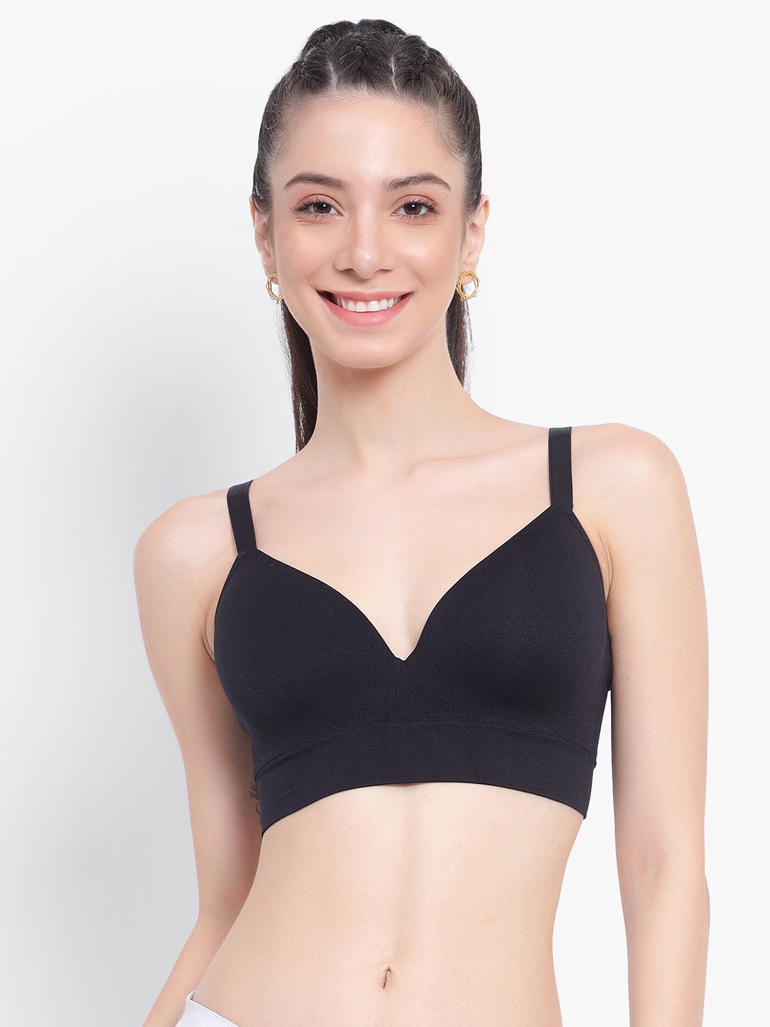 

PARKHA Full Coverage Heavily Padded Moisture Wicking Medium Support Workout Bra, Black