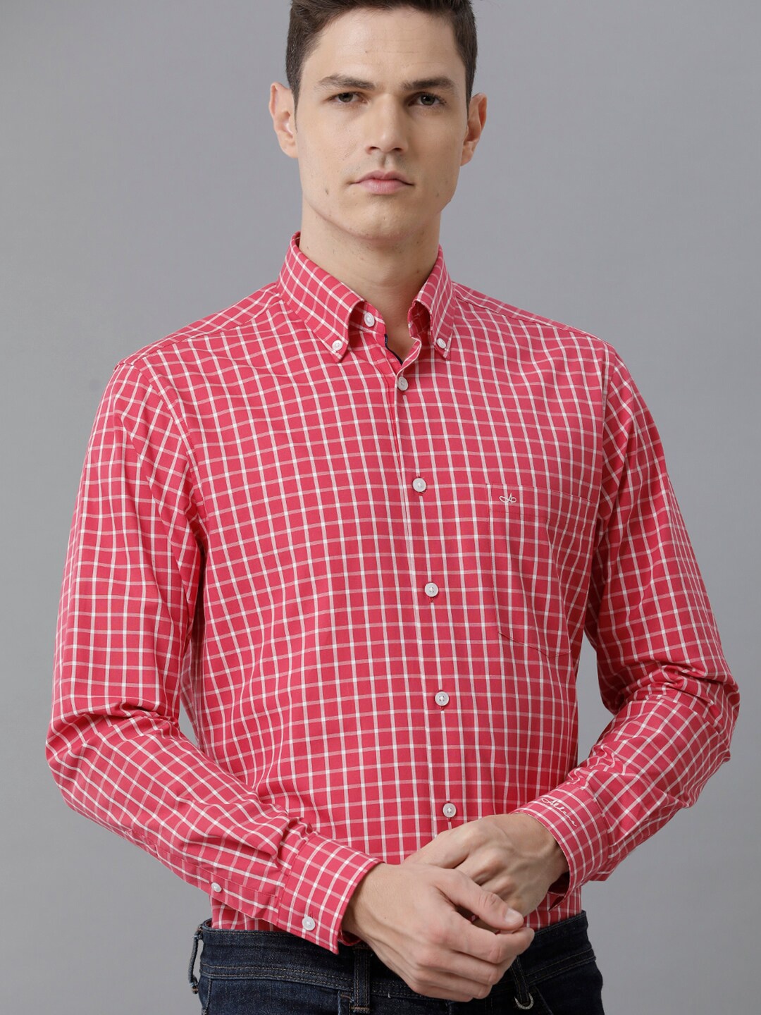 

Aldeno Checked Cotton India Slim Fit Opaque Casual Shirt, Red