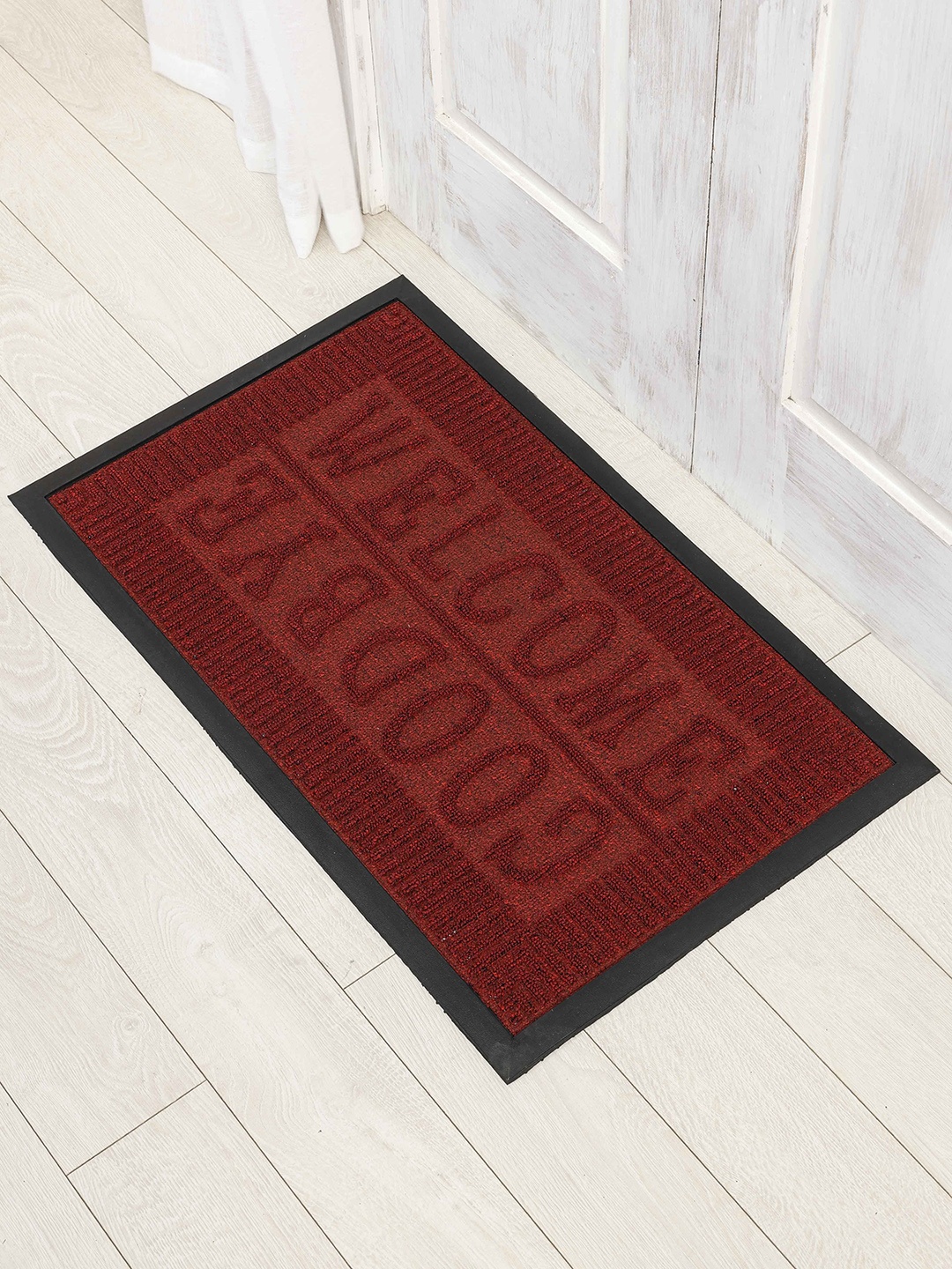 

Ariana Red Self Design Anti-Skid Doormat