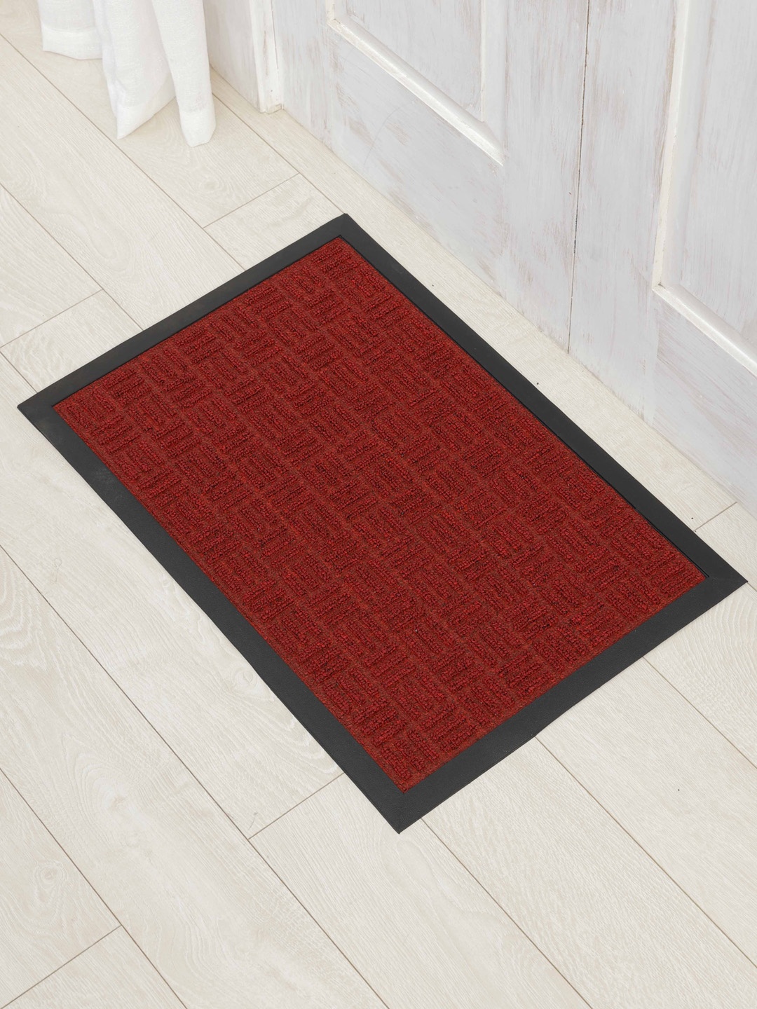 

Ariana Red Self Design Anti-Skid Doormat