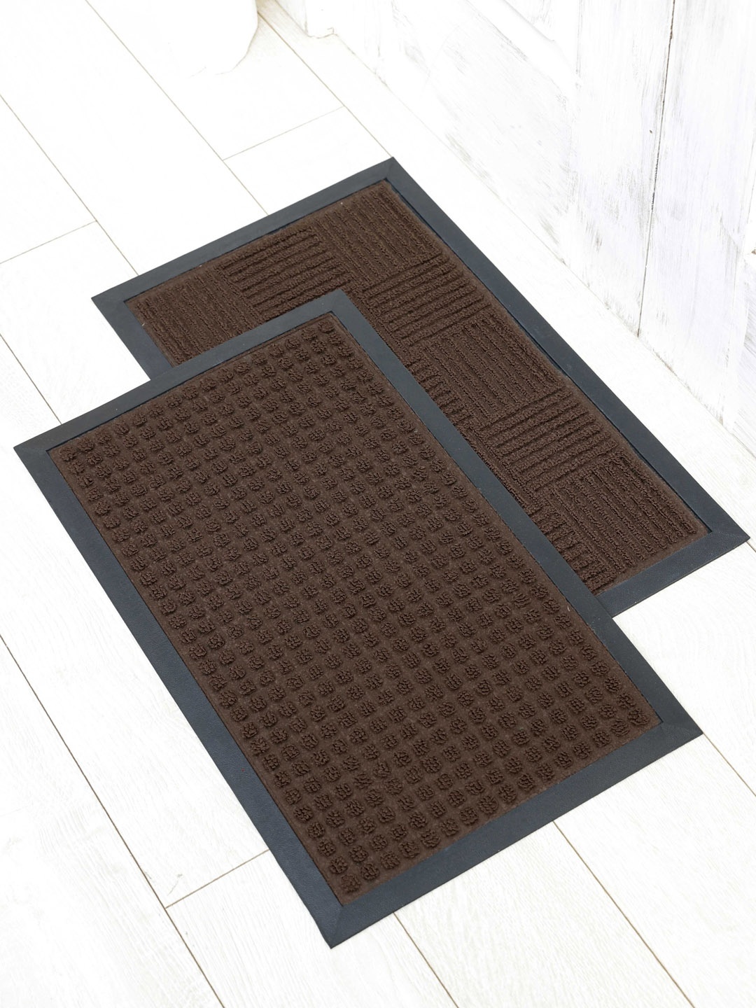 

Ariana Brown 2 Pieces Textured Anti-Skid Polypropylene Rectangular Doormats