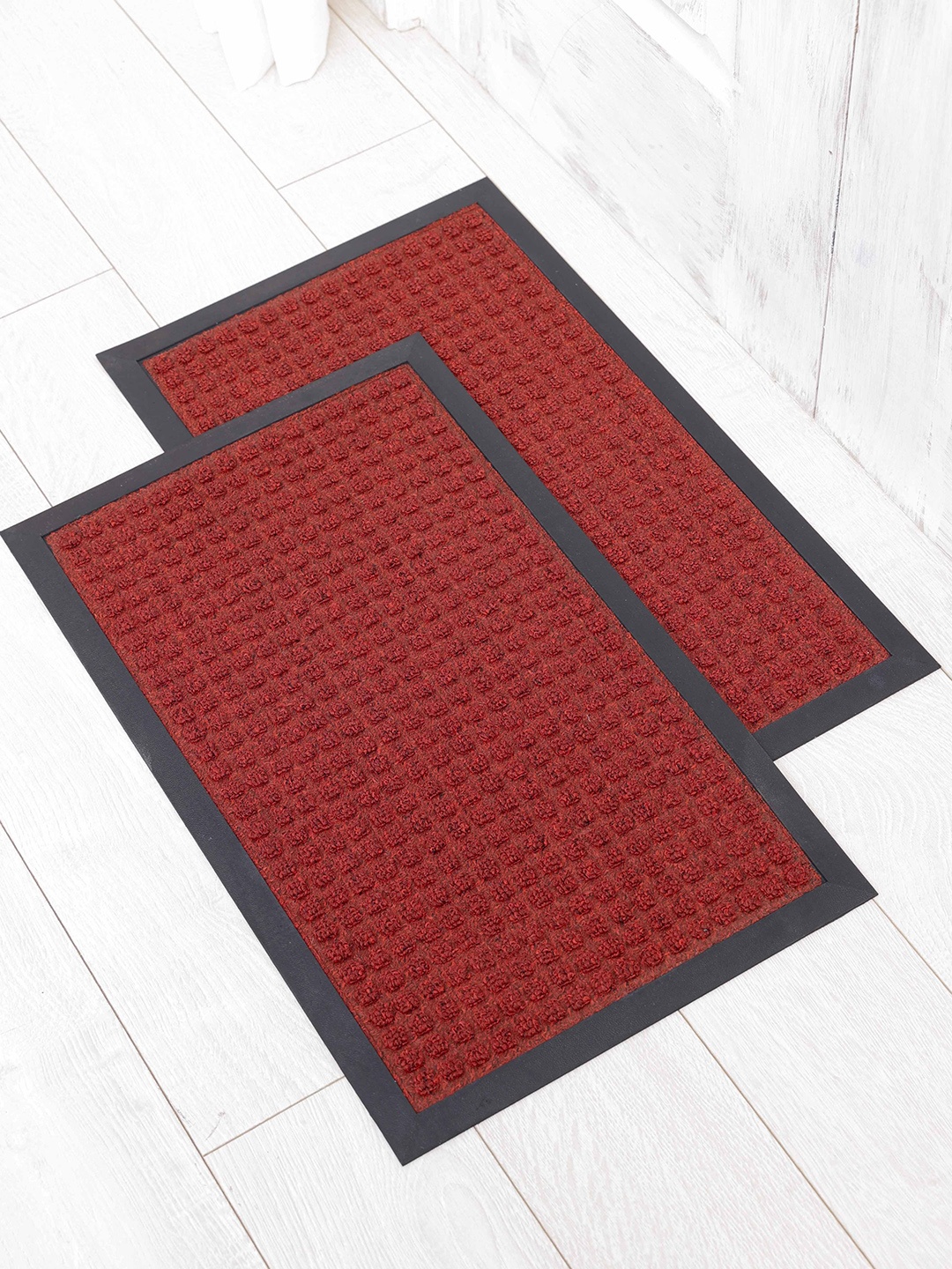 

Ariana Red 2 Pieces Textured Anti-Skid Polypropylene Rectangular Doormats