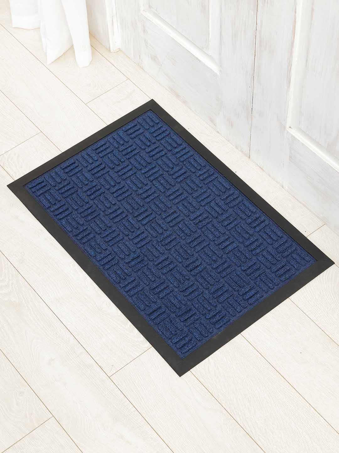 

Ariana Navy Blue Self Design Anti-Skid Doormat