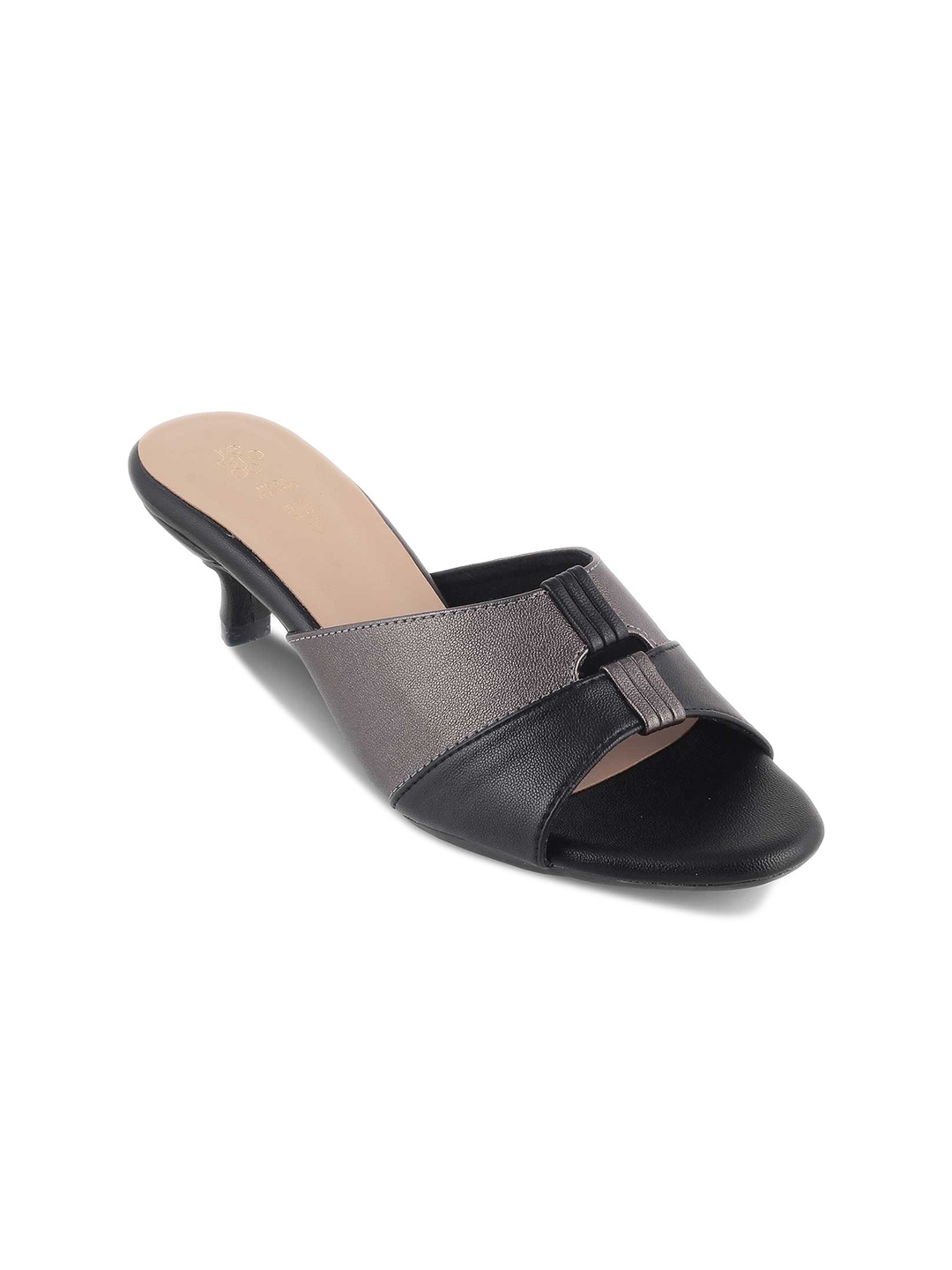 

Tresmode Siko Textured Kitten Heel Mules, Black