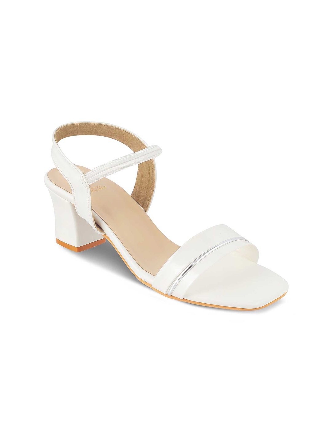 

Tresmode RACHEL Open Toe Block Heels With Backstrap, White