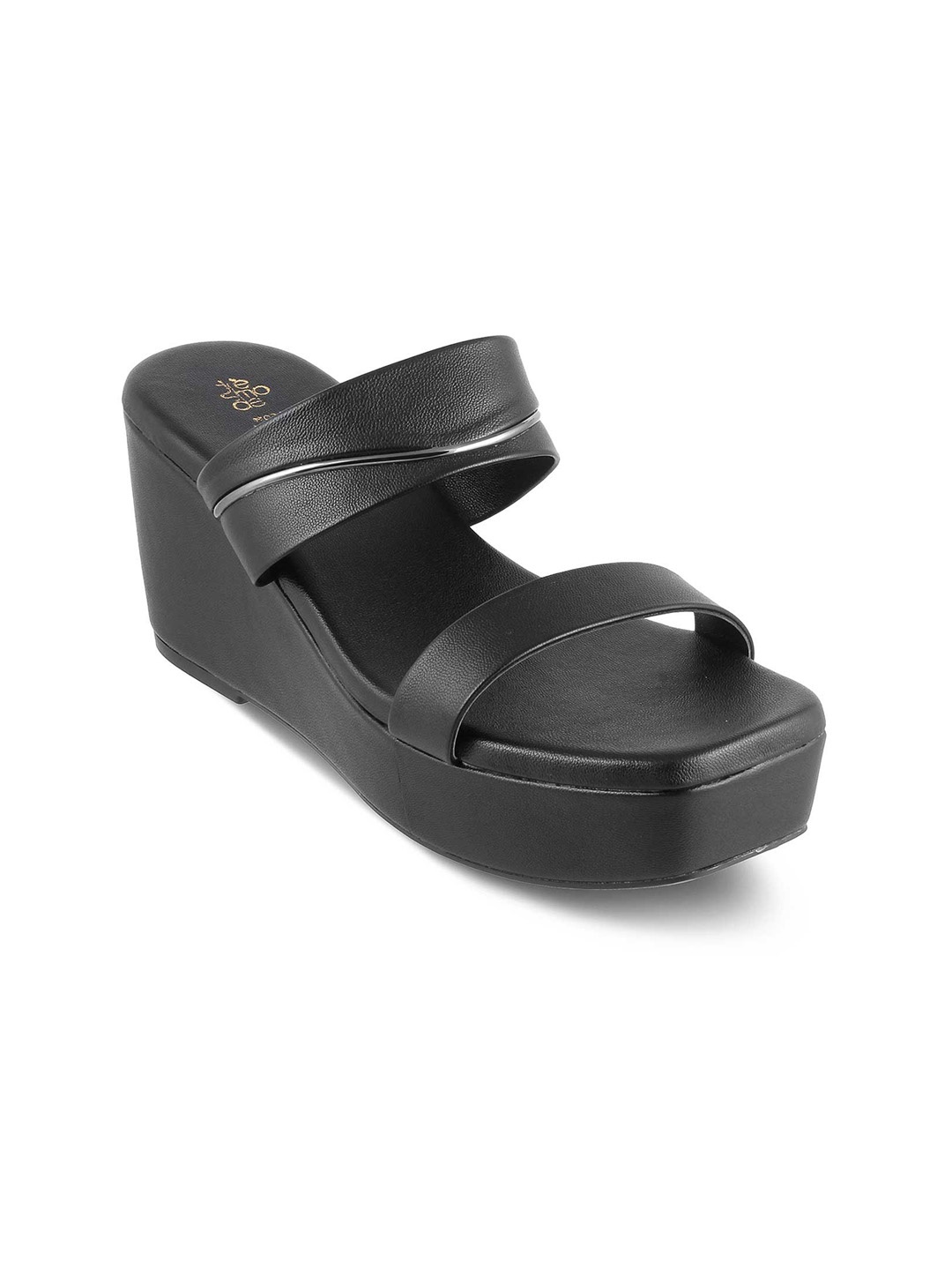 

Tresmode FAME Two Strap Open Toe Wedges, Black