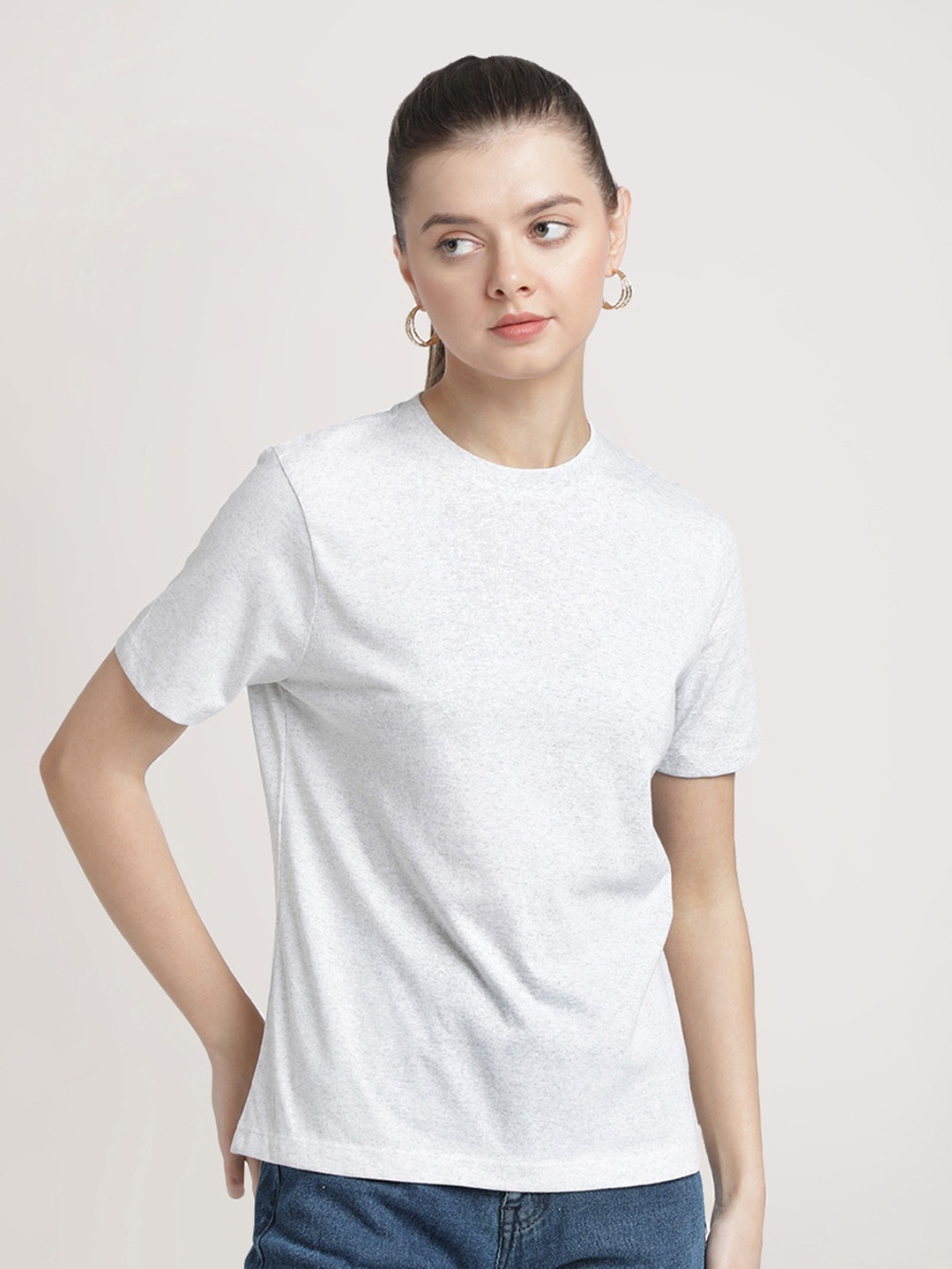 

Bene Kleed Round Neck Short Sleeve T-shirt, White