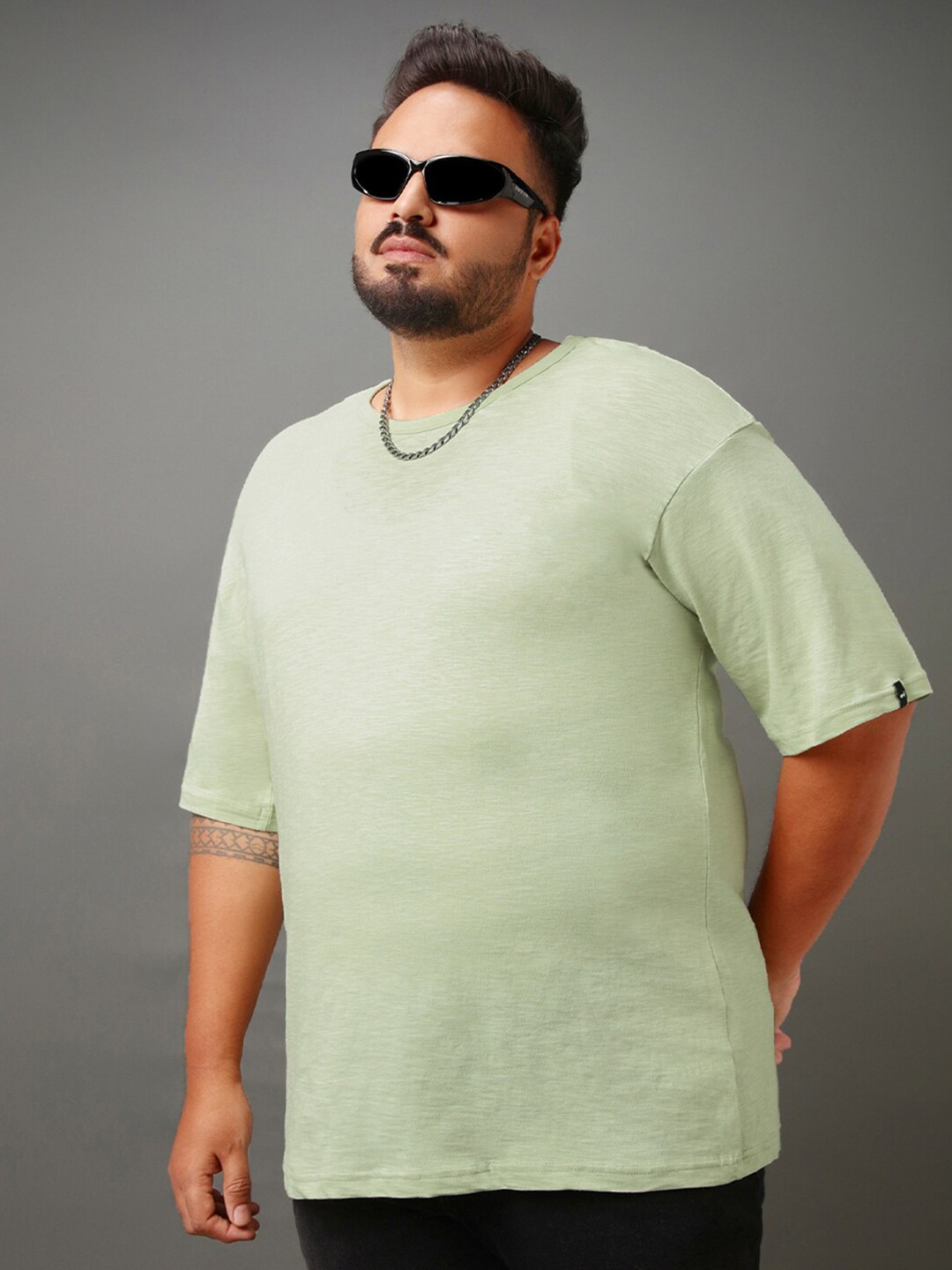 

Bewakoof Air 1.0 Plus Size Oversized T-shirt, Green