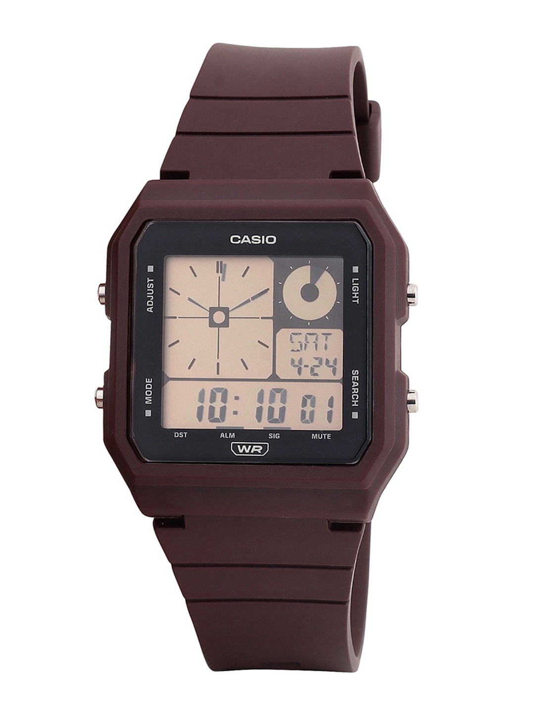 

CASIO Unisex Rubber Straps Analogue Chronograph Watch D313, Purple