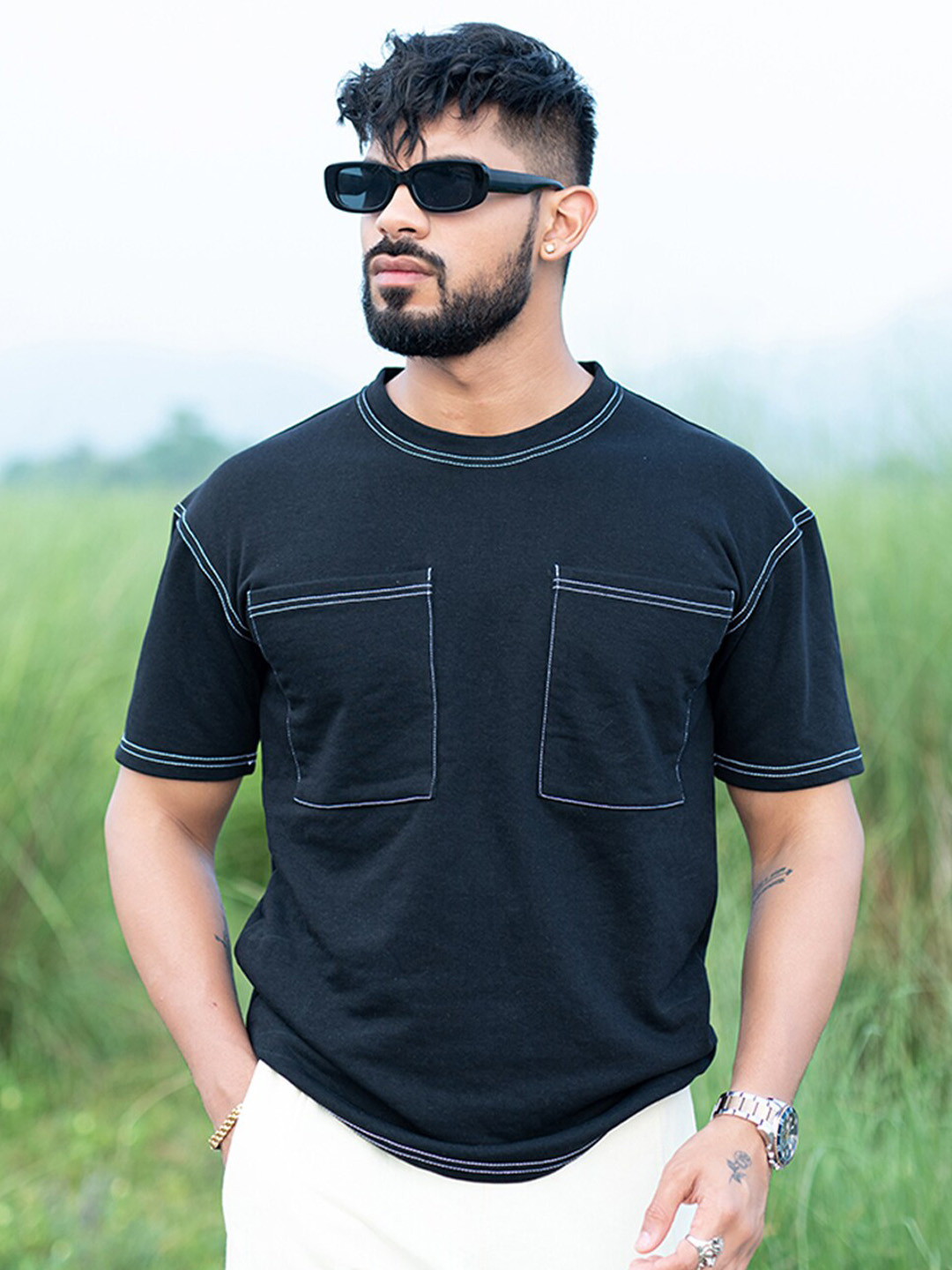 

Tistabene Round Neck Cotton T-Shirt, Navy blue