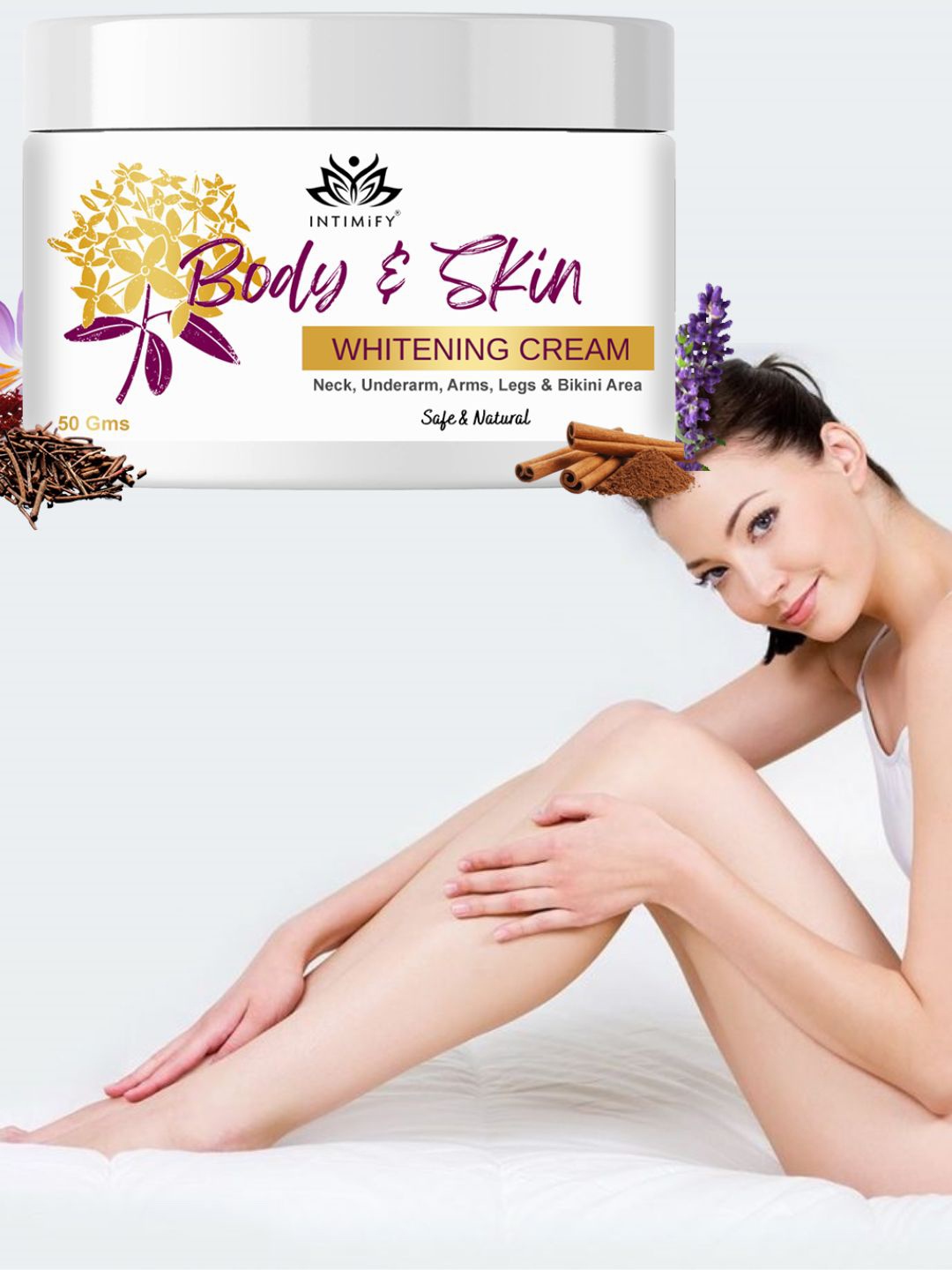 

INTIMIFY Body & Skin Whitening Cream with Saffron & Liquorice - 50 g, White