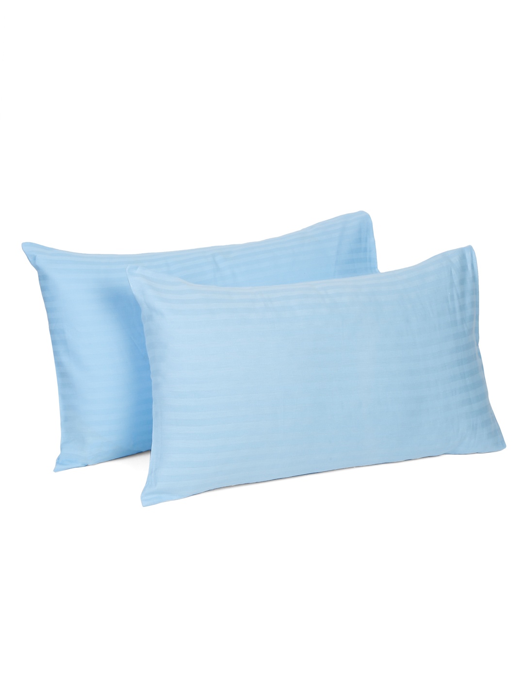 

Naksh Blue 2 Pieces Striped 210TC Cotton Pillow Covers