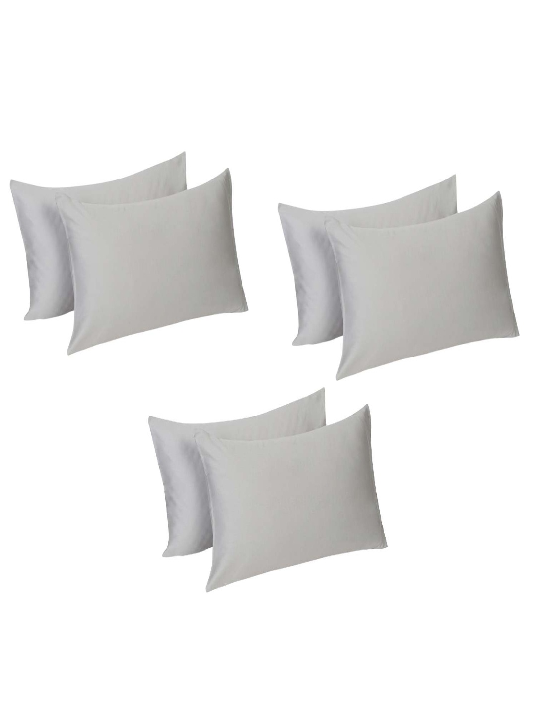 

Naksh Silver Pack of 6 210 TC Pillow Covers