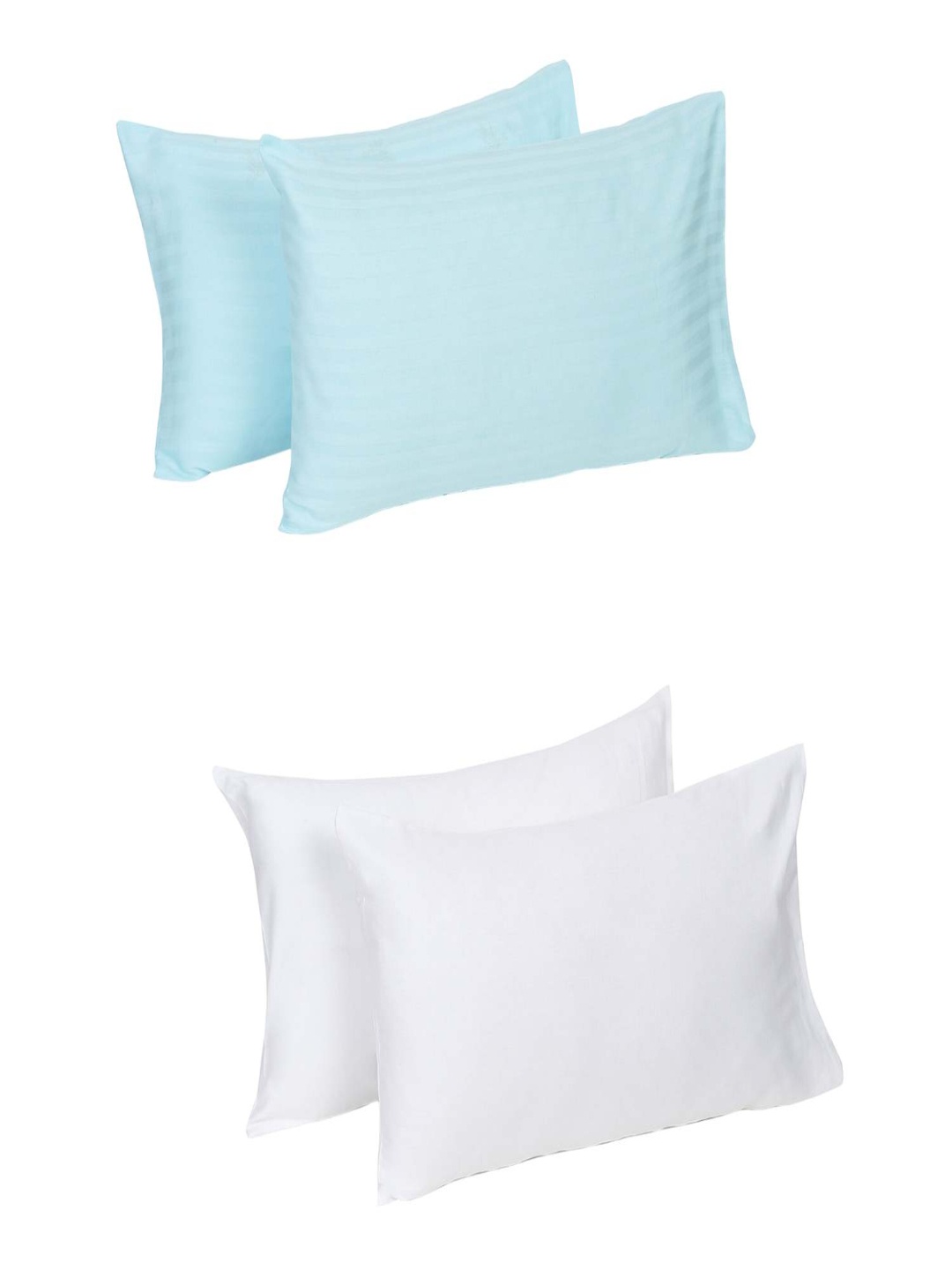 

Naksh Blue & White Set of 4 Striped 210 TC Pillow Covers