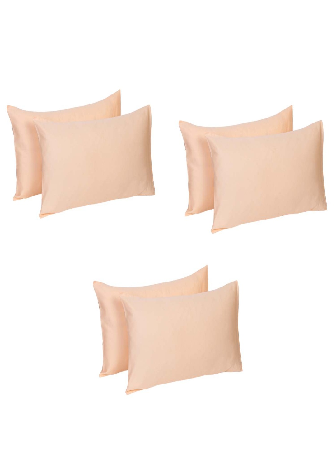 

Naksh Peach Colored 6 Pieces Stripes Pure Cotton 210 TC Pillow Covers