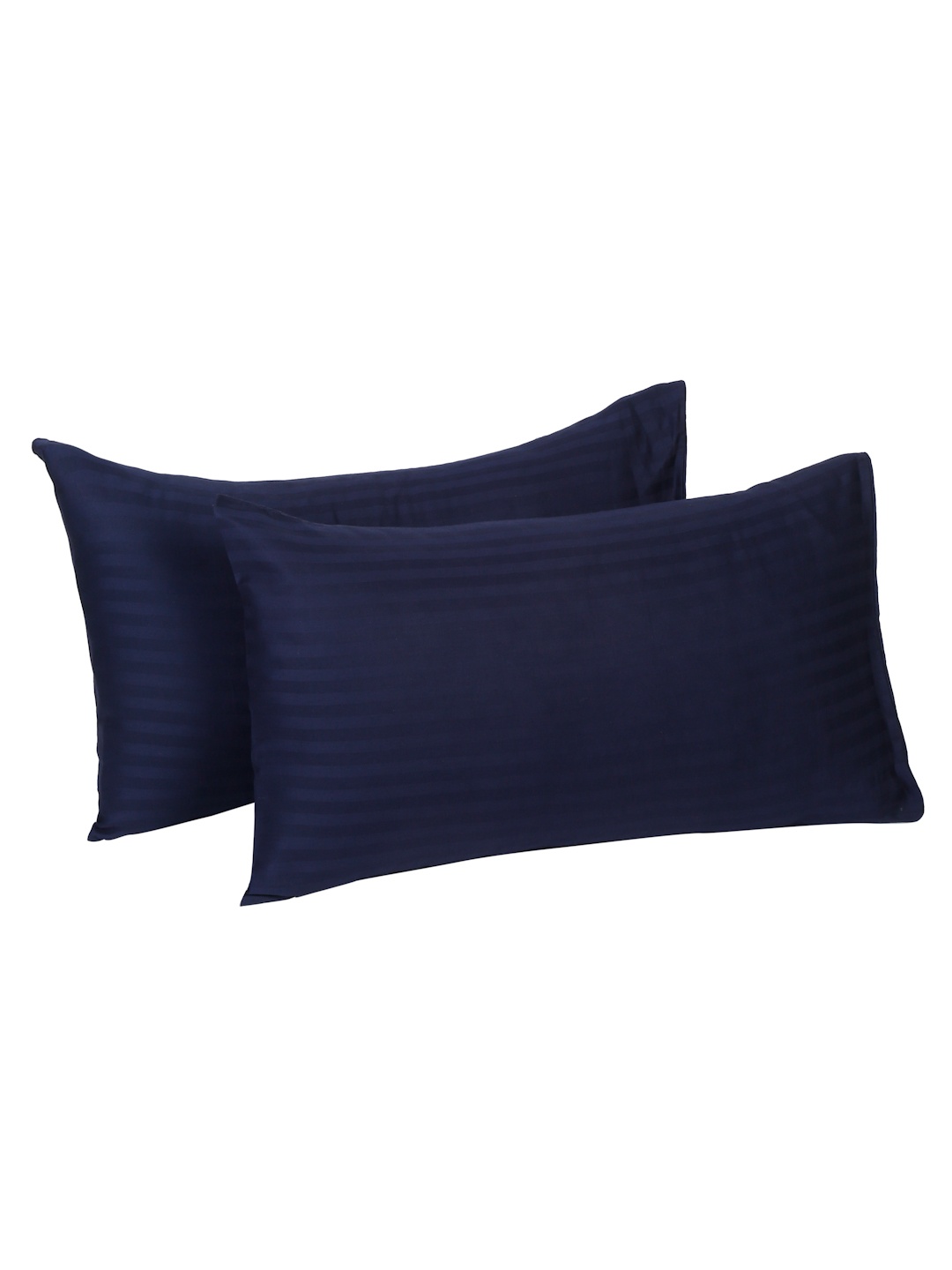 

Naksh 2 Pcs Navy Blue Striped Pure Cotton Pillow Covers