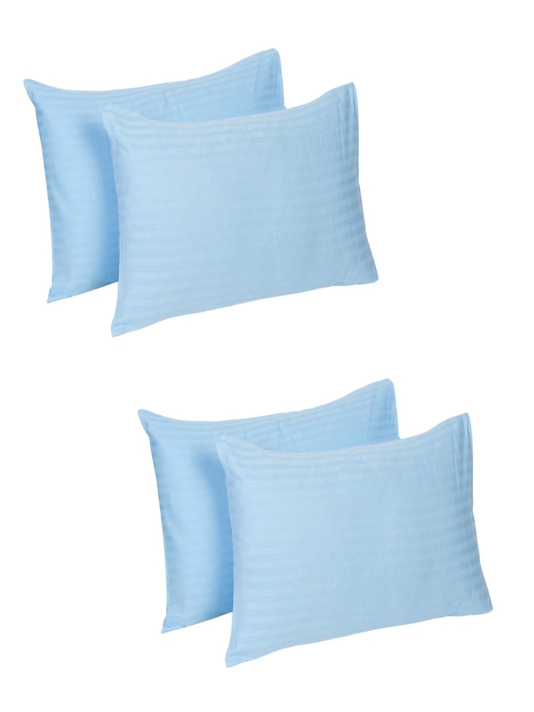 

Naksh Blue 4 Pieces Stripes Pure Cotton 210 TC Rectangular Pillow Covers