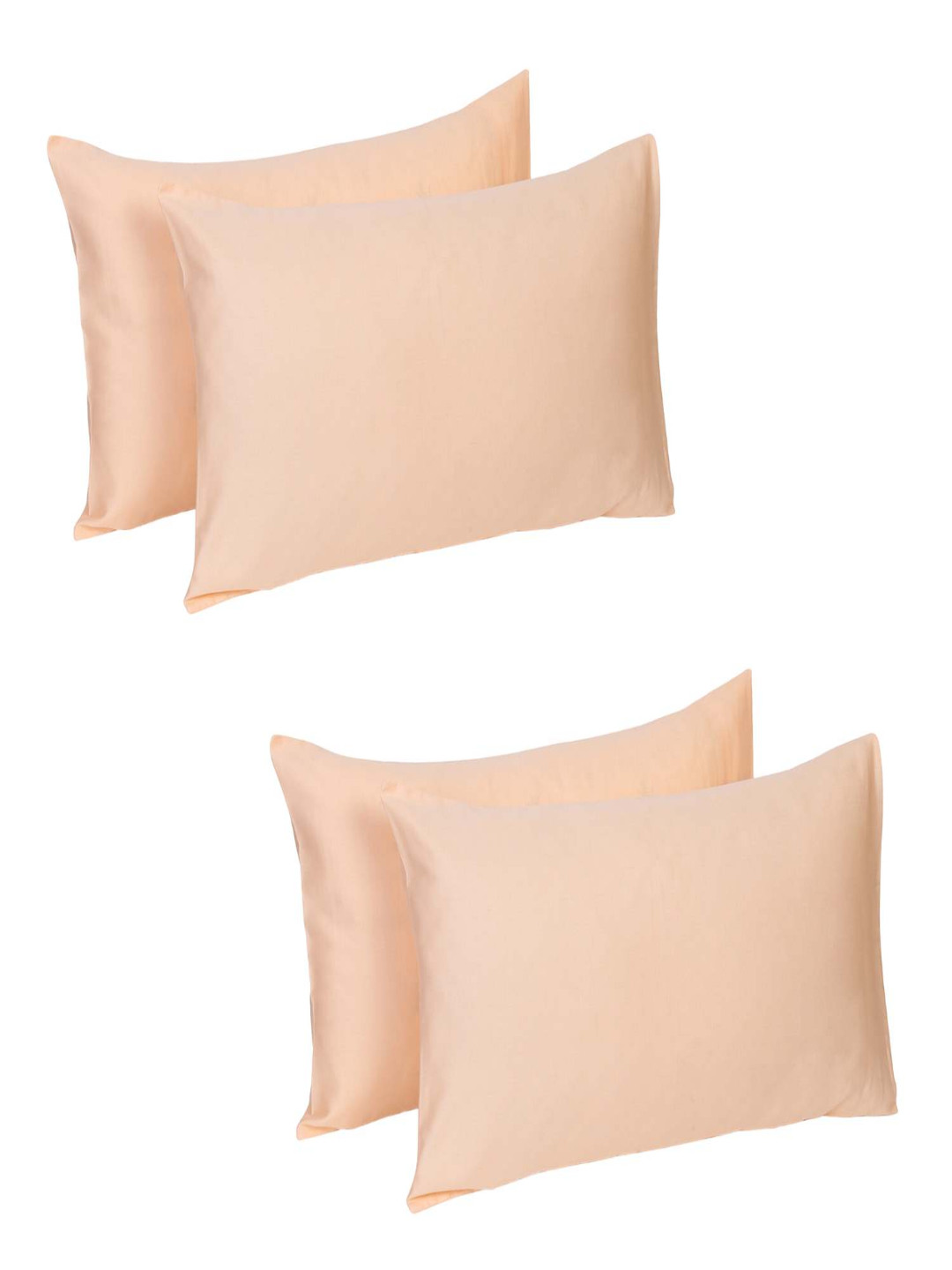 

Naksh Peach 4 Pieces Stripes Pure Cotton 210 TC Rectangular Pillow Covers