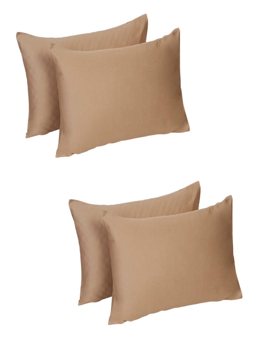 

Naksh Khaki-Coloured Set of 4 Solid 210 TC Pillow Covers