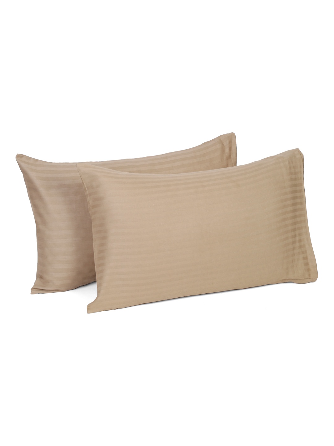 

Naksh Beige 2 Pieces Striped Pure Cotton Pillow Covers
