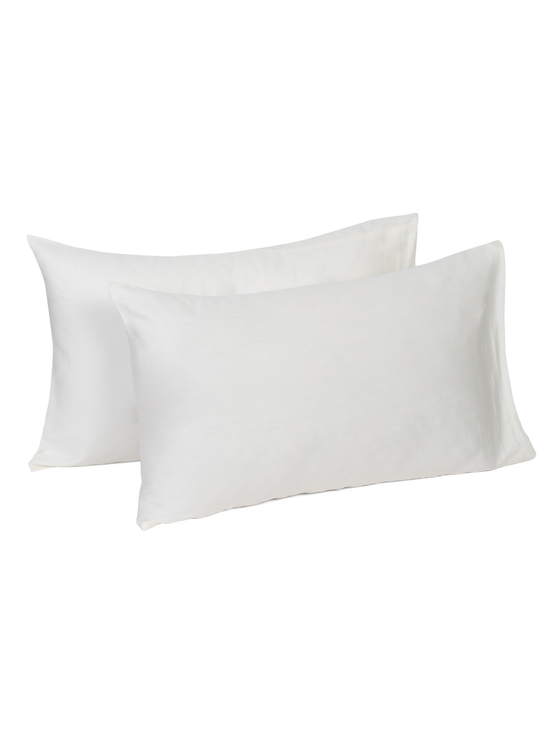

Naksh Ivory-White 2 Pieces Pure Cotton 210 TC Rectangular Pillow Covers