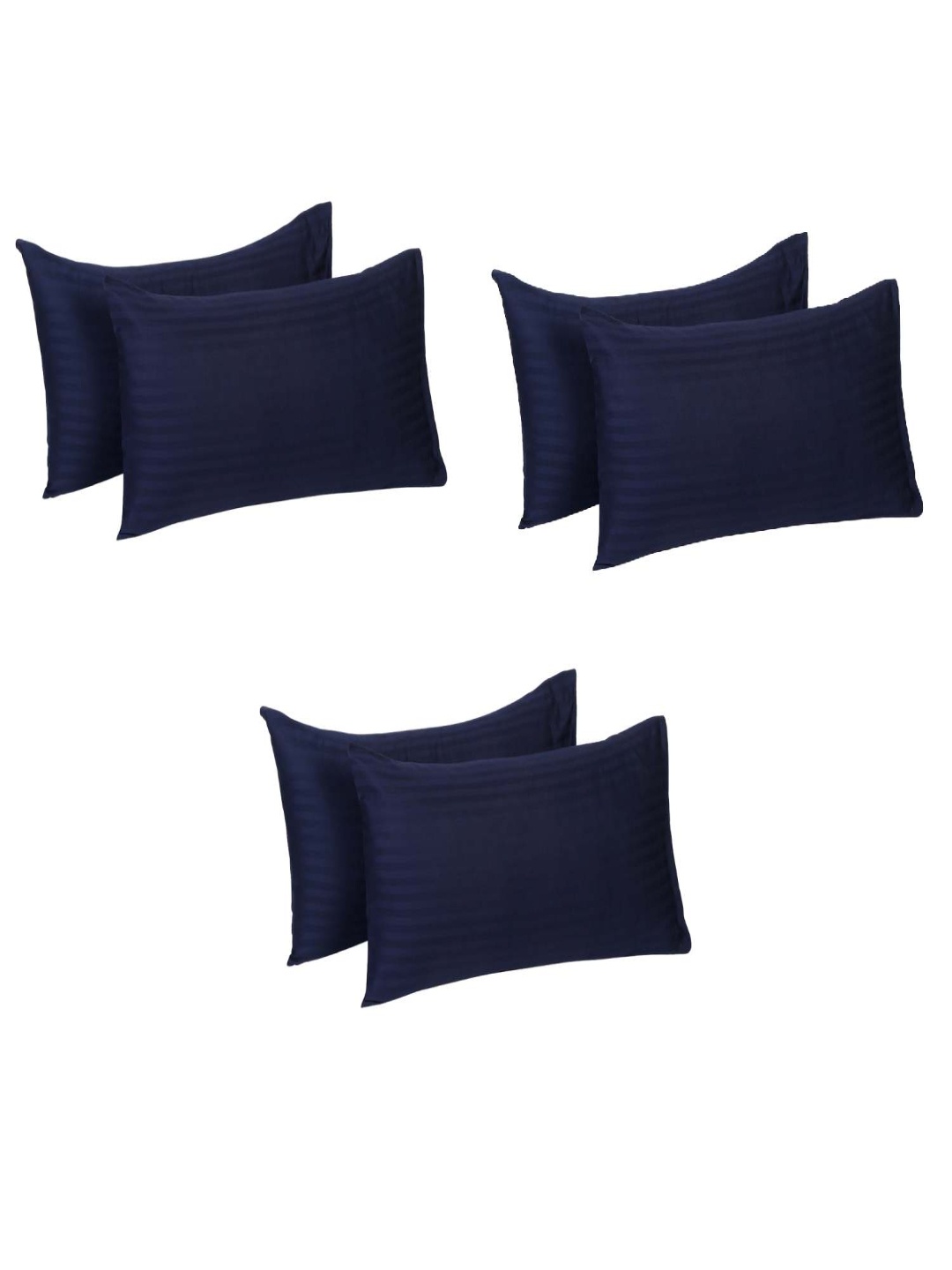 

Naksh Navy Blue Set of 6 Striped 210 TC Pillow Covers