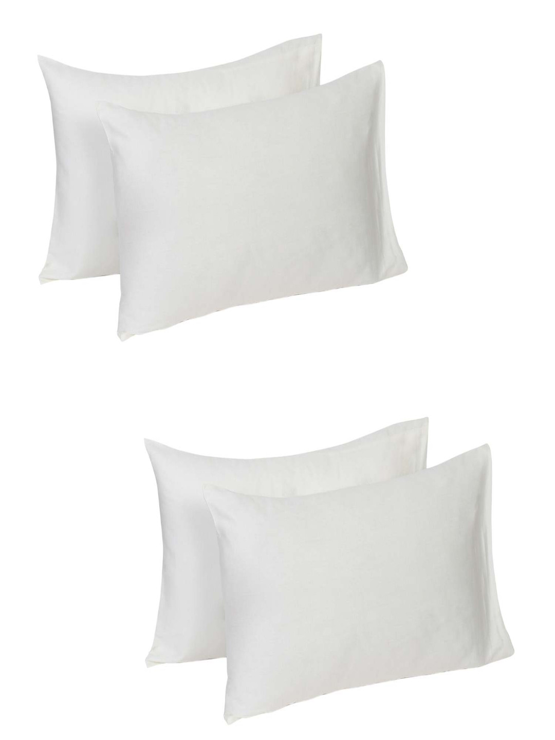 

Naksh Cream-Coloured Set of 4 Solid 210 TC Pillow Covers