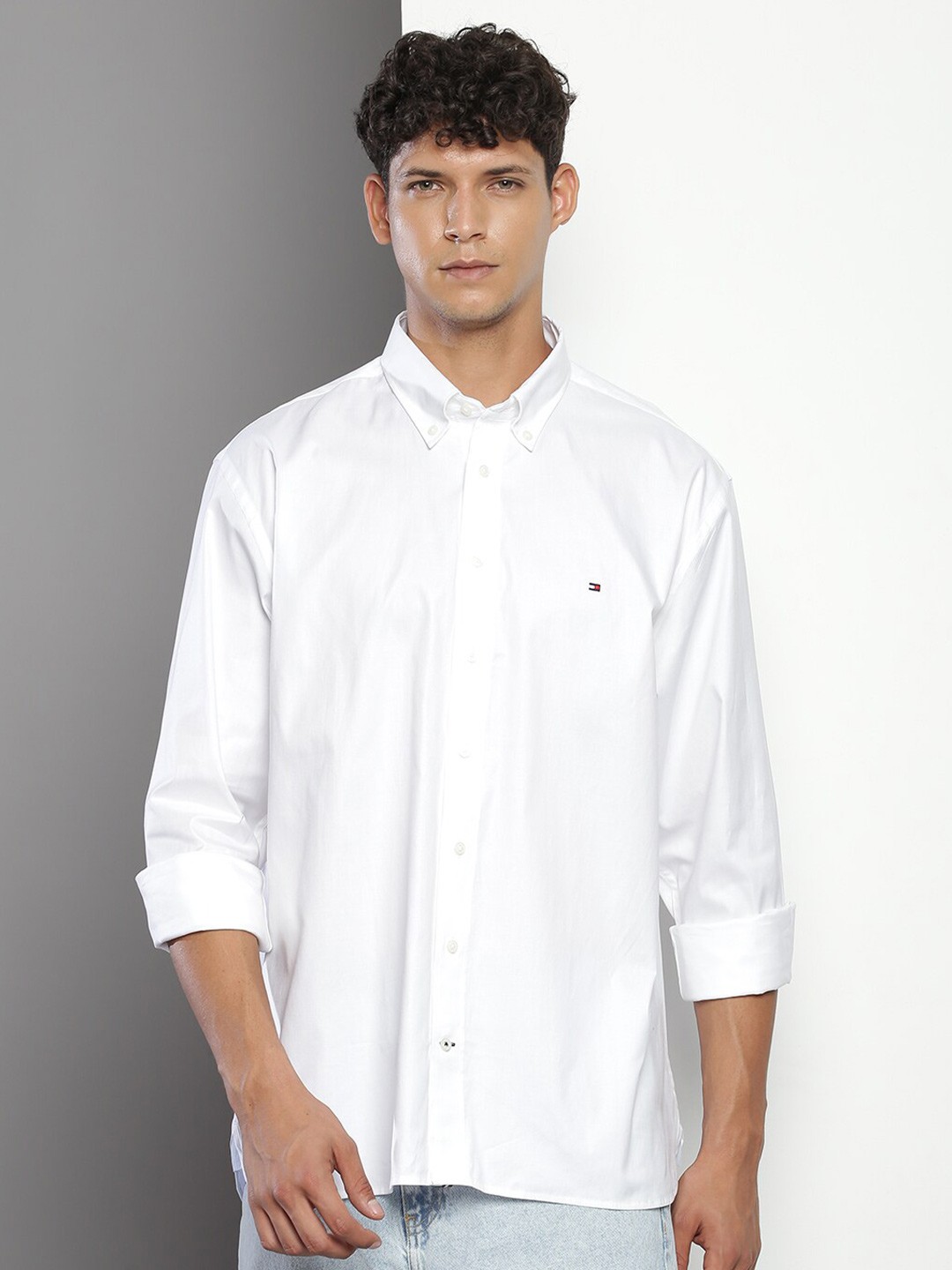 

Tommy Hilfiger Button-Down Collar Cotton Casual Shirt, White