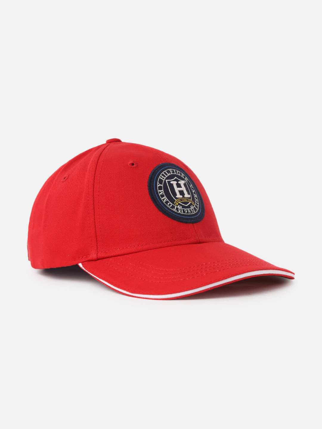 

Tommy Hilfiger Men Typography Printed Cotton Baseball Cap, Red
