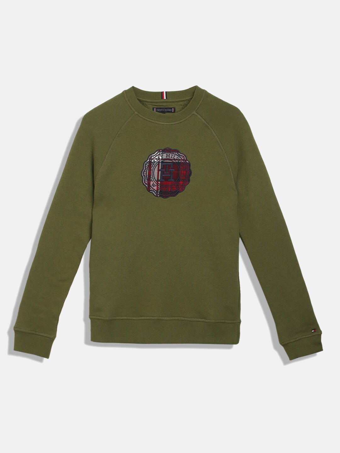 

Tommy Hilfiger Boys Graphic Printed Cotton Sweatshirt, Olive