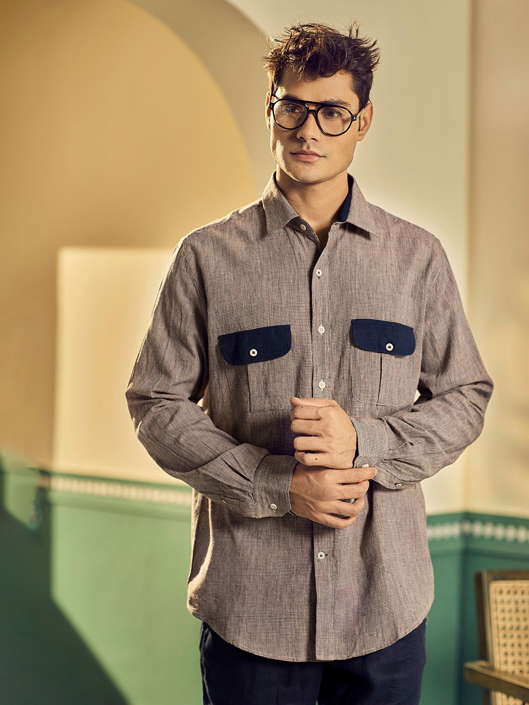 

Earthpiece Relaxed Cotton Casual Shirt, Mauve