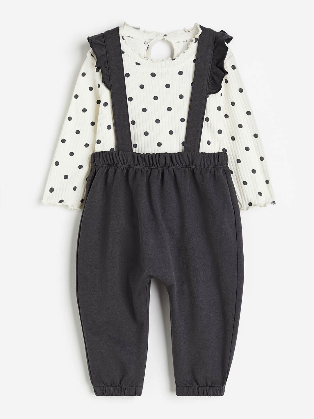 

H&M Girls 2-Piece Cotton Set, Grey