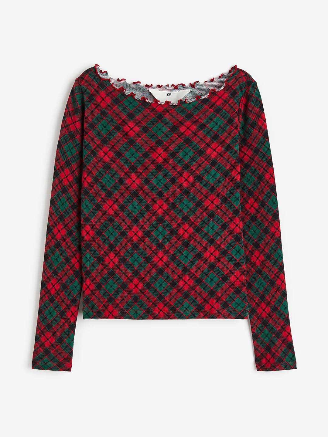 

H&M Girls Overlock Detail Top, Red
