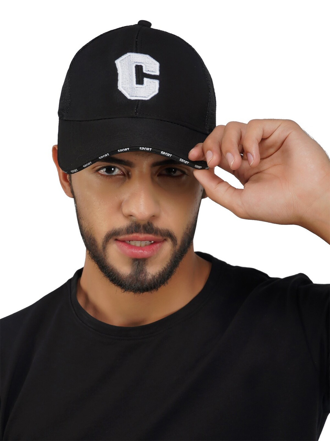 

iSWEVEN Unisex Typography Embroidered Baseball Cap, Black
