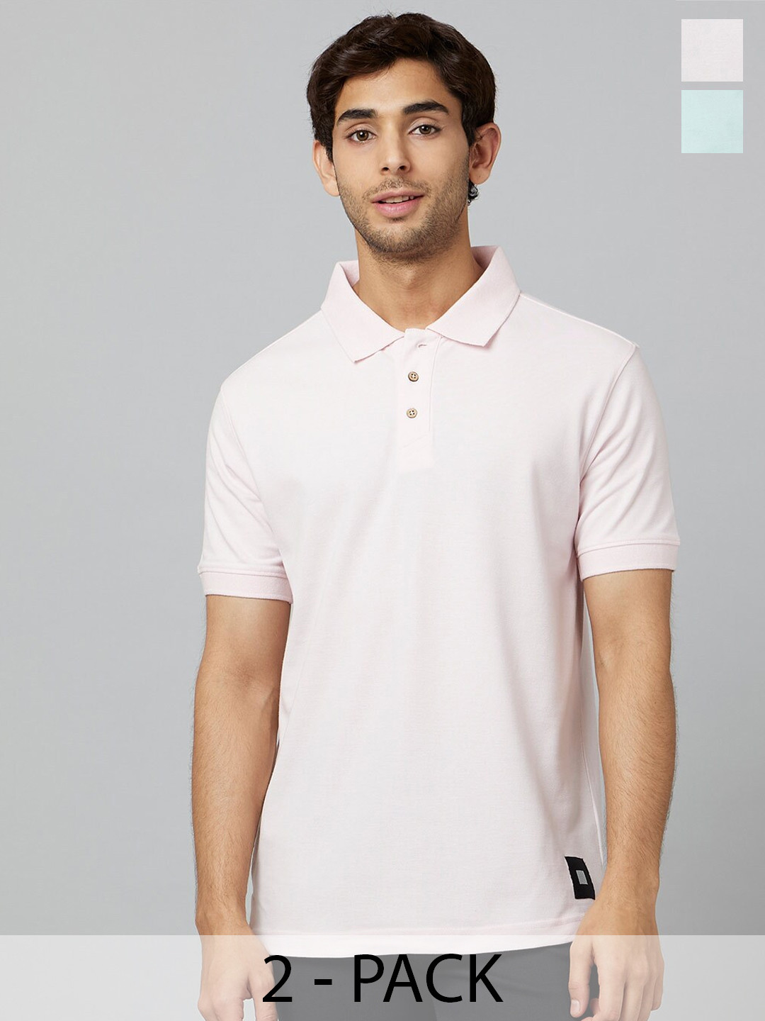

Smugglerz Pack of 2 Polo Collar Antimicrobial T-shirt, White