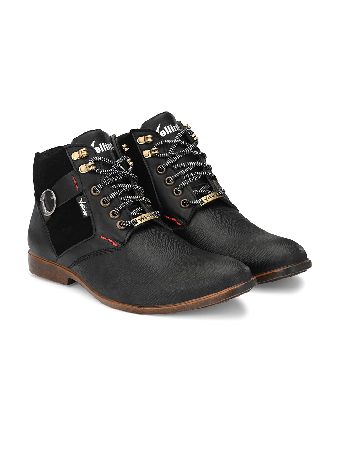 

Vellinto Men Cobra Mid-Top Regular Boots, Black