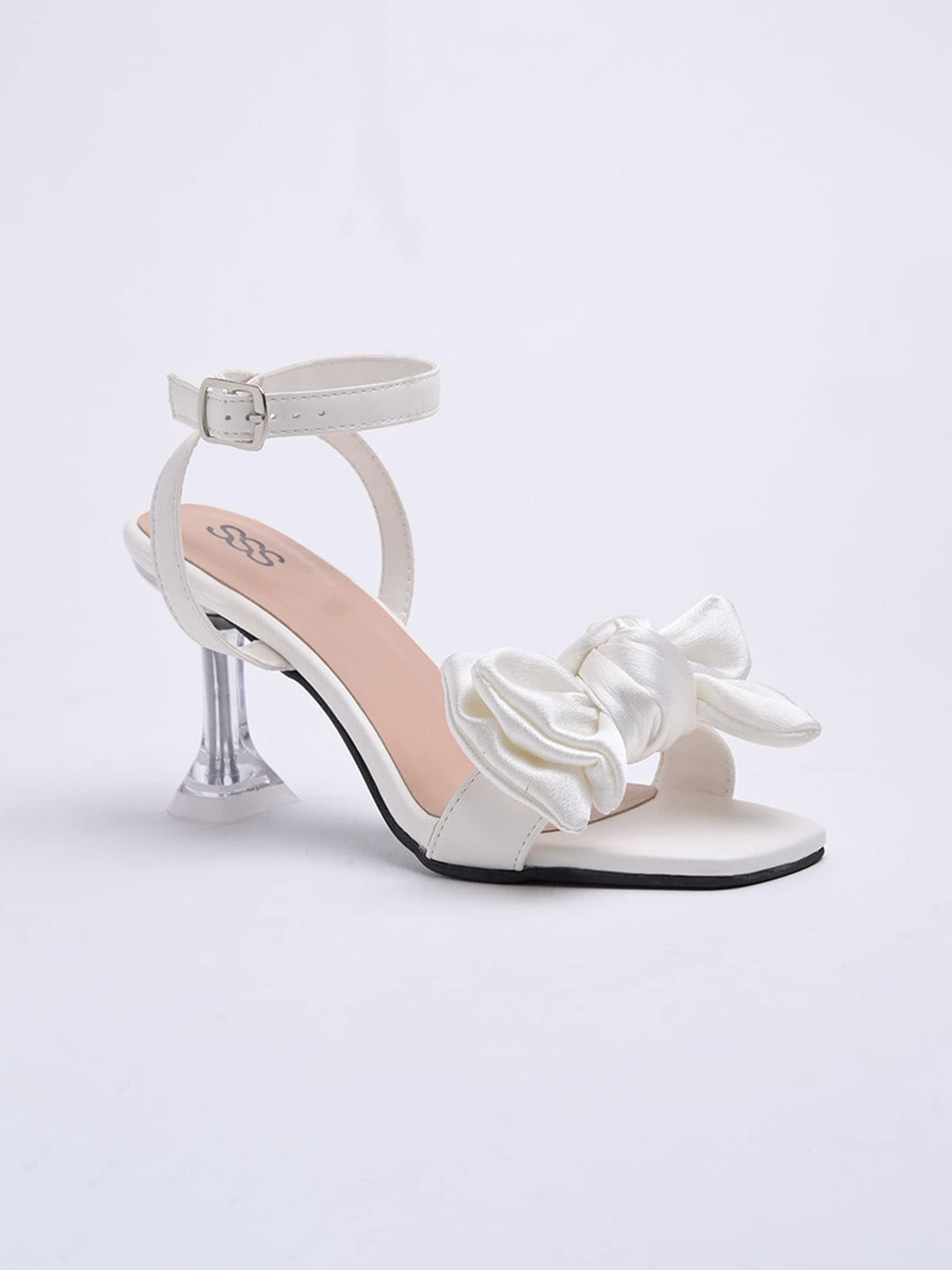 

Street Style Store Bow Embellished Slim Heels, Off white