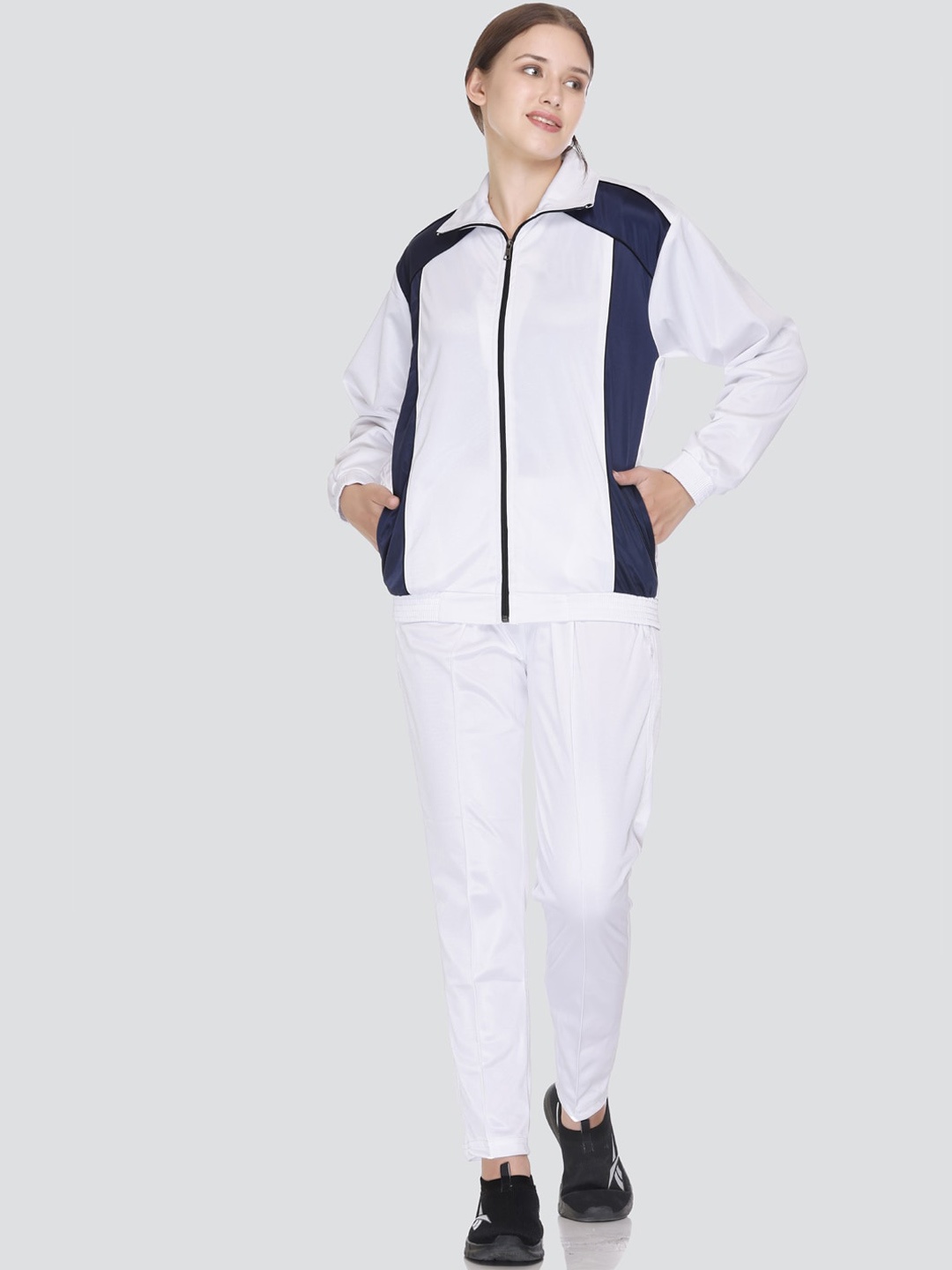 

ELPIDA Colourblocked Cotton Tracksuits, White