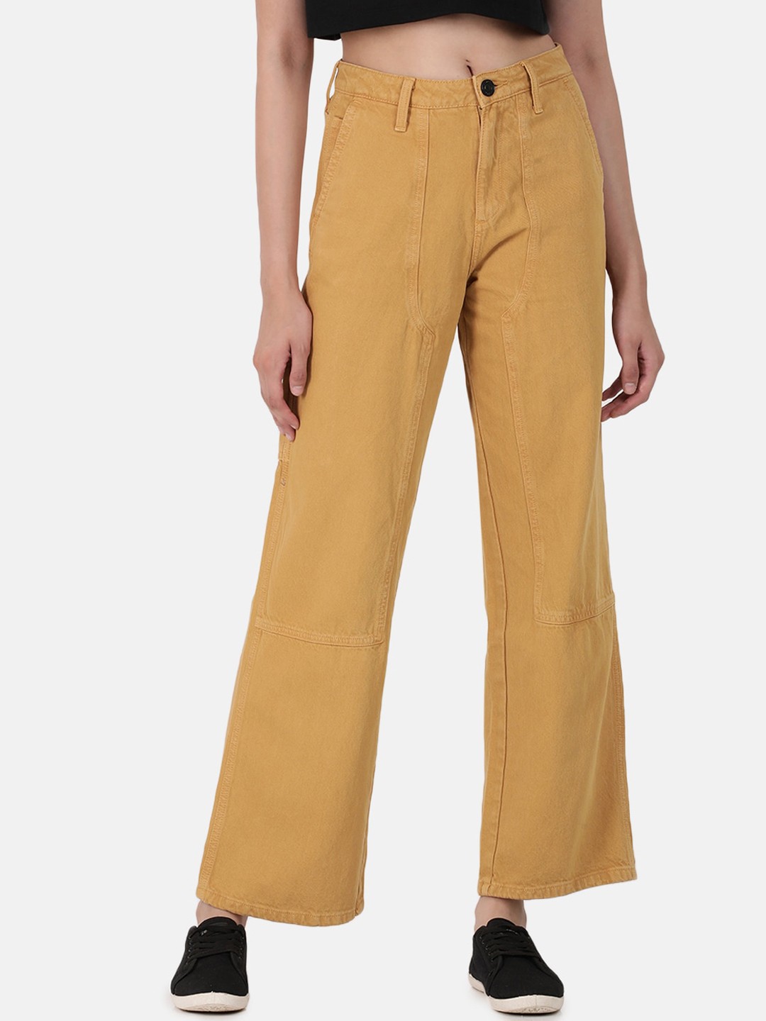 

Bene Kleed Women Relaxed Fit High-Rise Carpenter Jeans, Khaki